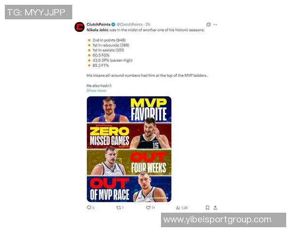 市场预测机构分析约基奇MVP概率高于SGA但夺冠机会却远不及对手